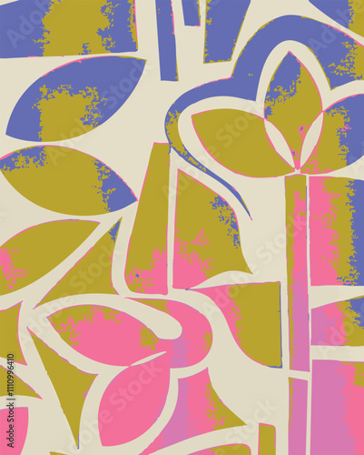 Abstract Big flowers pattern, upscale floral pattern. graphical textures floral, trendy colors pattern , flowers background with leaves. vector illustration.