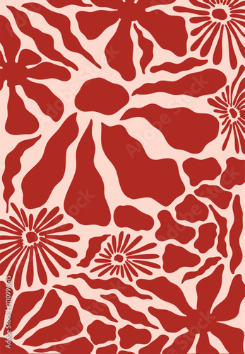 Abstract Big flowers pattern, upscale floral pattern. graphical textures floral, trendy colors pattern , flowers background with leaves. vector illustration.