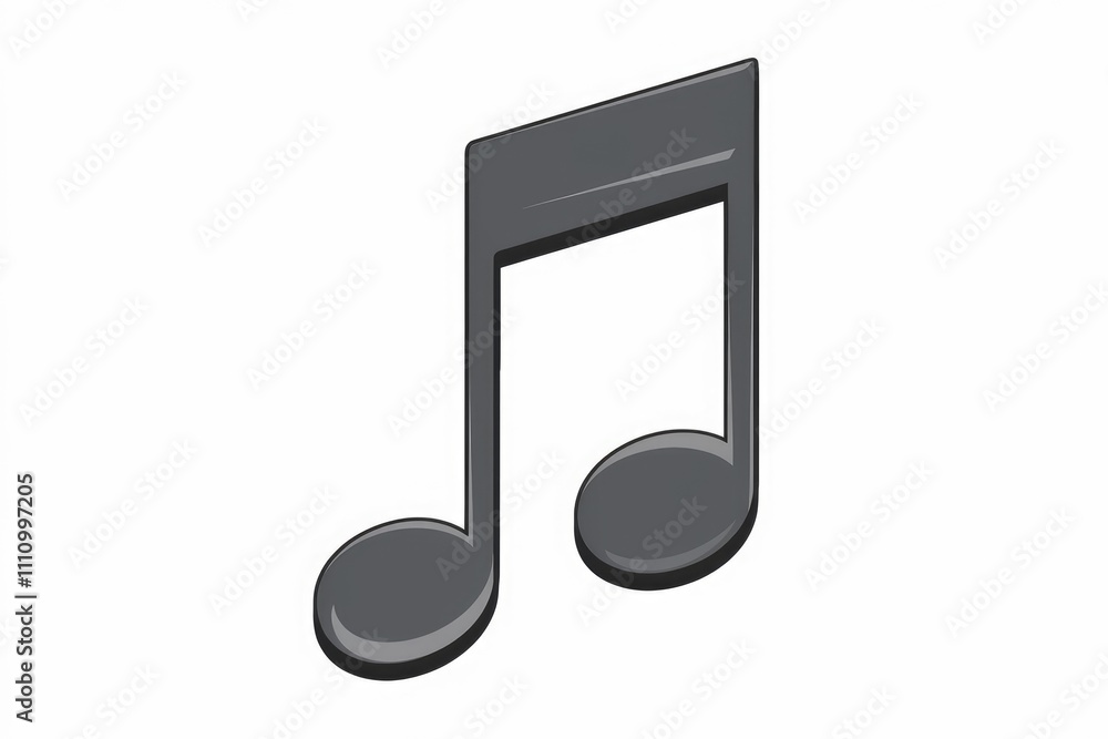 A simple black musical note symbol on a white background. A simple black musical note symbol on a white background.