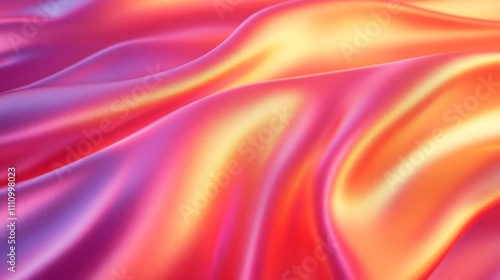 Abstract Draped Fabric in Vibrant Pink and Yellow Hues