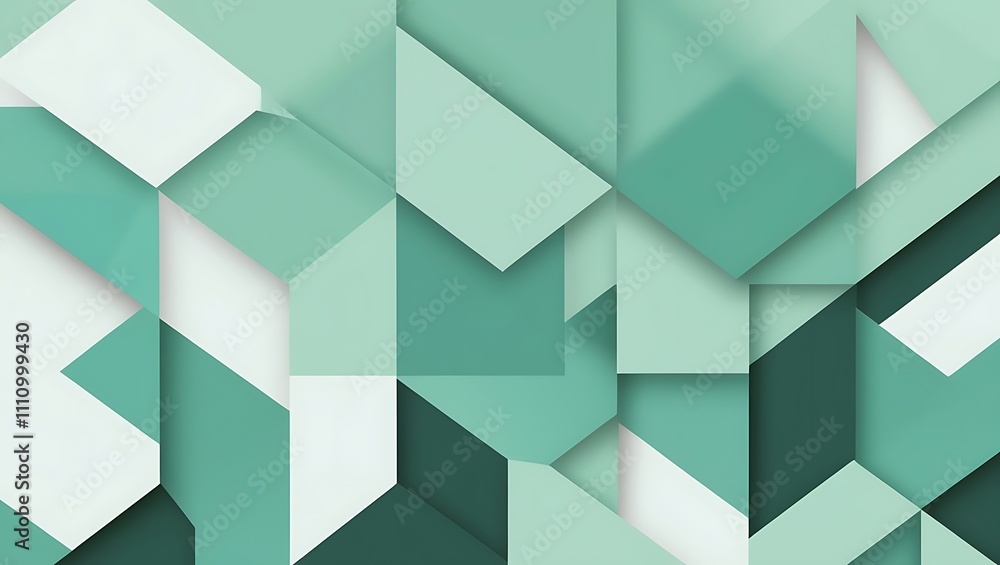 Abstract green geometric background. Generative Ai. Abstract green geometric background. Generative Ai.
