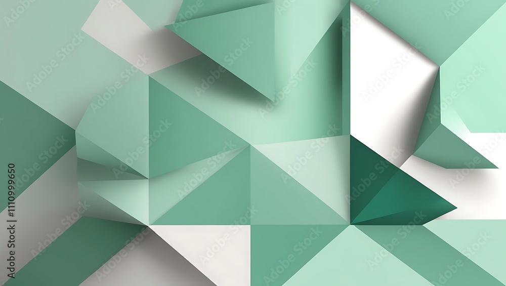 Abstract green geometric background. Generative Ai. Abstract green geometric background. Generative Ai.