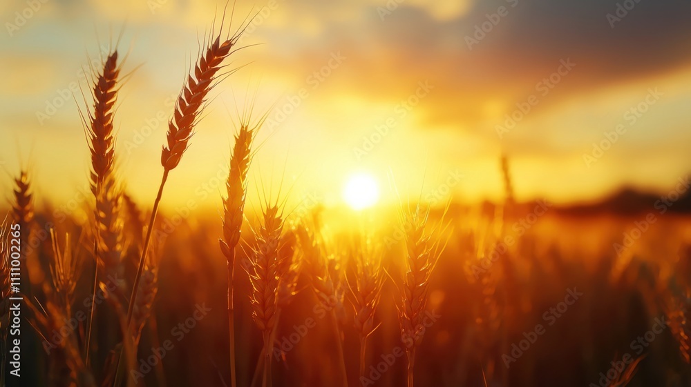 Golden wheat fields at sunrise nature photography rural setting tranquil atmosphere natural beauty concept Golden wheat fields at sunrise nature photography rural setting tranquil atmosphere natural beauty concept
