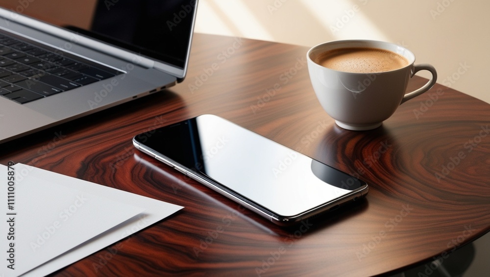 smartphone and cup of coffee smartphone and cup of coffee