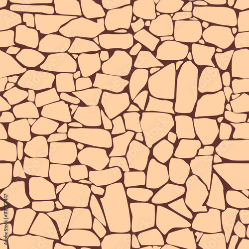 
Seamless pattern with brown stones. Vector illustration for interior design and scenes in natural style