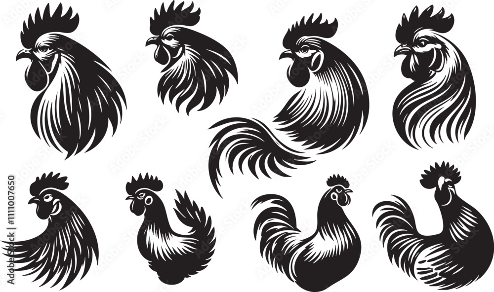 Farmyard Hen Vectors for Agricultural Branding Projects
Farmyard Hen Vectors for Agricultural Branding Projects