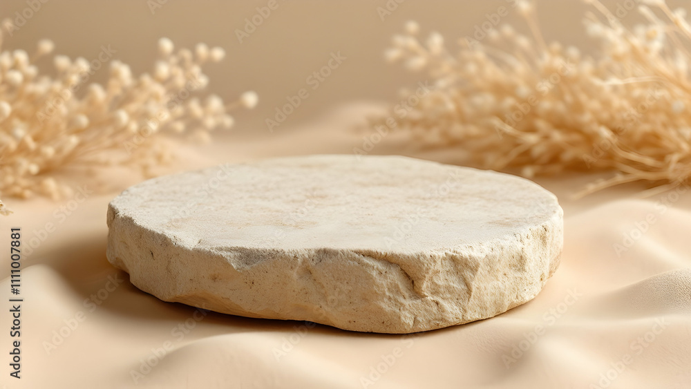 Natural Mockup Background with Stone Platform and Earthy Accents Natural Mockup Background with Stone Platform and Earthy Accents