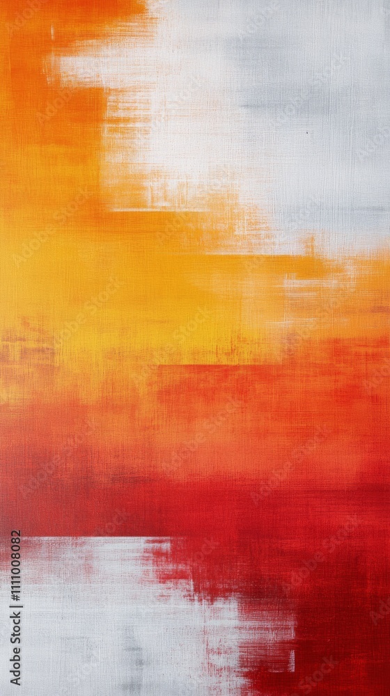 Abstract wall art featuring white, yellow, and red vertical stripes in an artistic composition Abstract wall art featuring white, yellow, and red vertical stripes in an artistic composition