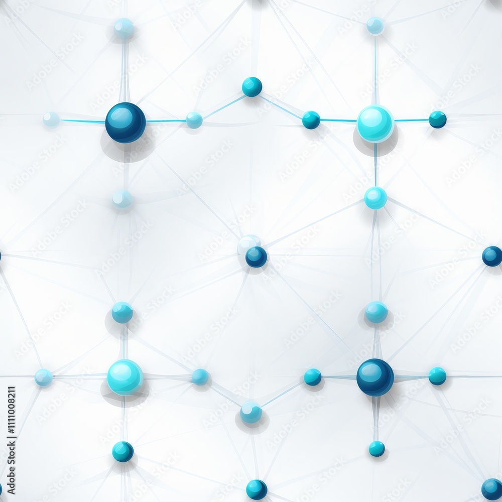 Abstract network design featuring connecting lines and nodes in shades of blue on white background Abstract network design featuring connecting lines and nodes in shades of blue on white background