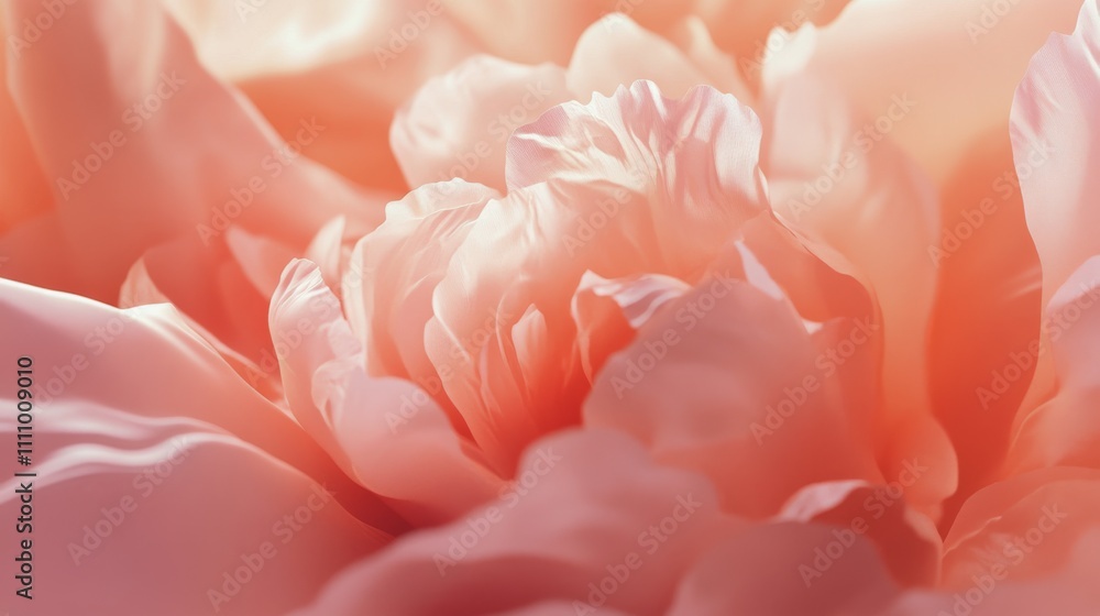 Close view of delicate pink peony petals in soft light showcasing natural beauty and texture Close view of delicate pink peony petals in soft light showcasing natural beauty and texture