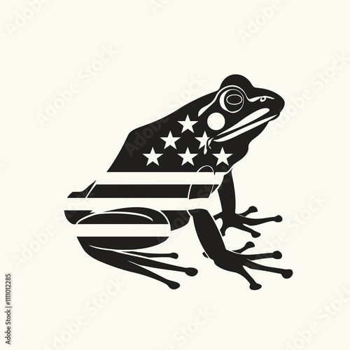 9 Frog American flag silhouette vector illustration.svg