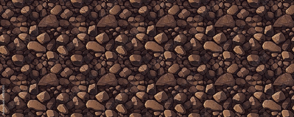 Fototapeta premium seamless pattern of Seamless stone texture dark brown light brown earthy tones rugged game design background 