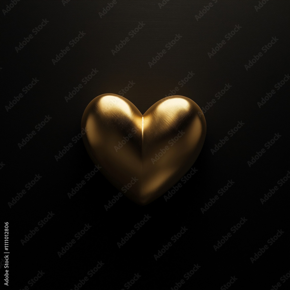 A Golden Heart Symbol Embossed on a Matte Black Surface, Soft Light Creating Depth and Luxury, Clean and Elegant A Golden Heart Symbol Embossed on a Matte Black Surface, Soft Light Creating Depth and Luxury, Clean and Elegant