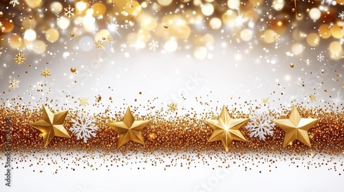 seamless of  golden christmas particles and sprinkles for a holiday celebration like christmas or new year photo