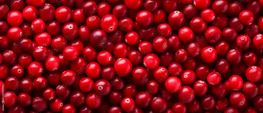 Vibrant Arrangement of Fresh Ripe Cranberries in Close-Up View Vibrant Arrangement of Fresh Ripe Cranberries in Close-Up View
