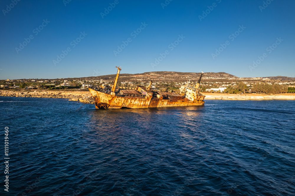 Rusted Shipwreck near Coast