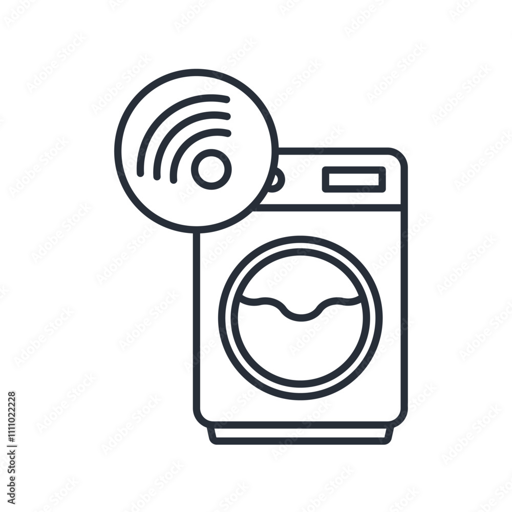 smart washer icon. vector.Editable stroke.linear style sign for use web design,logo.Symbol illustration. smart washer icon. vector.Editable stroke.linear style sign for use web design,logo.Symbol illustration.
