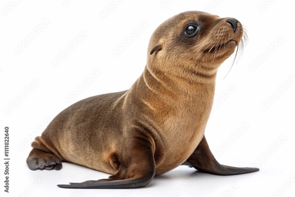 Obraz premium Young California Sea Lion isolated on white background