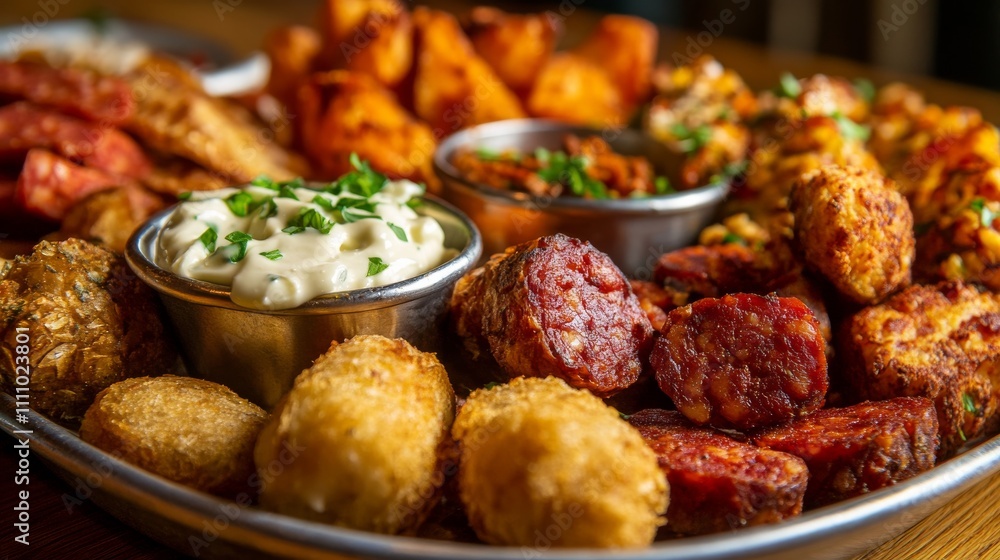 Photo of, A platter of assorted sliders featuring pulled pork, brisket Photo of, A platter of assorted sliders featuring pulled pork, brisket
