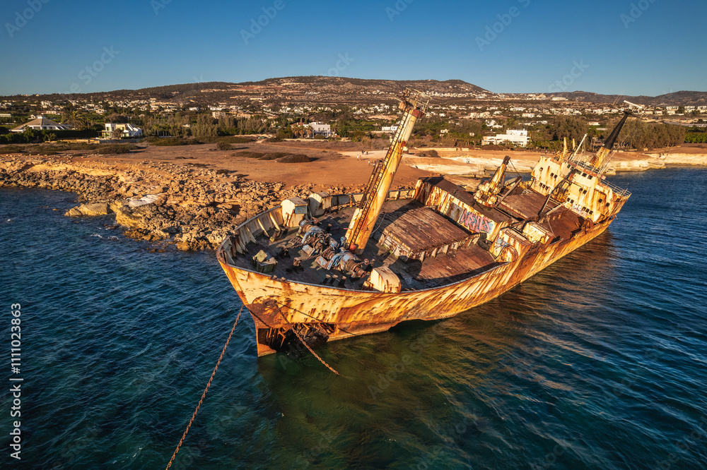 Rusted Shipwreck near Coast
