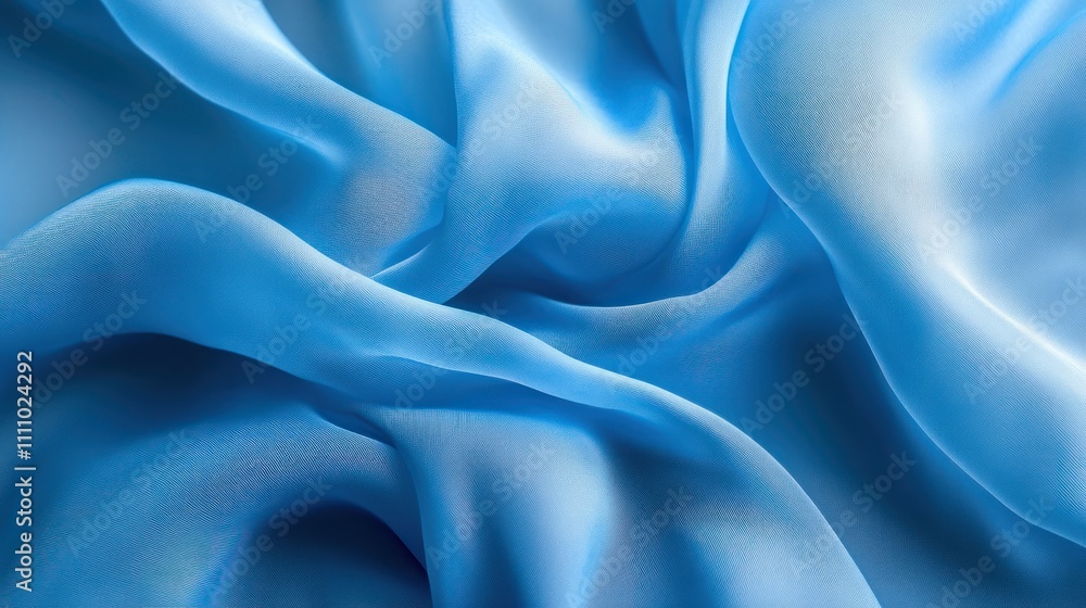 Obraz premium Soft, flowing blue fabric creating an elegant texture.