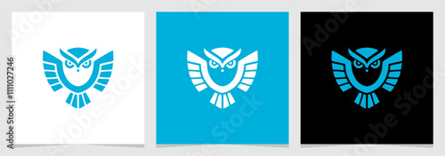 Owl Cyber Security Technology Modern Symbol Logo Vector Illustration photo