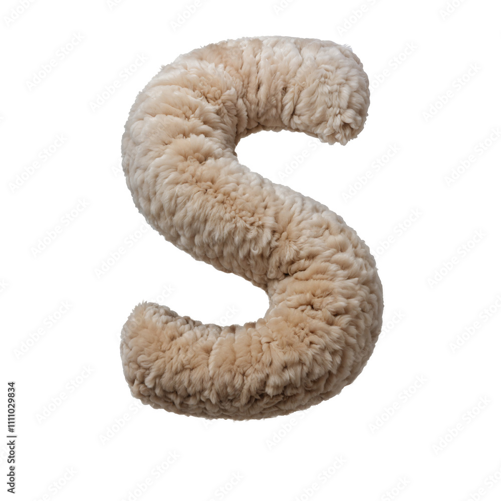 Fluffy Plush Letter S - 3D Alphabet Design Fluffy Plush Letter S - 3D Alphabet Design