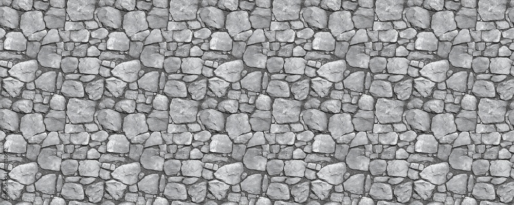 Naklejka premium seamless pattern of Grey stone wall texture background monochrome rustic design 