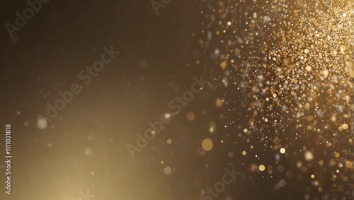 A dark brown background with golden sparkles falling from the top.

