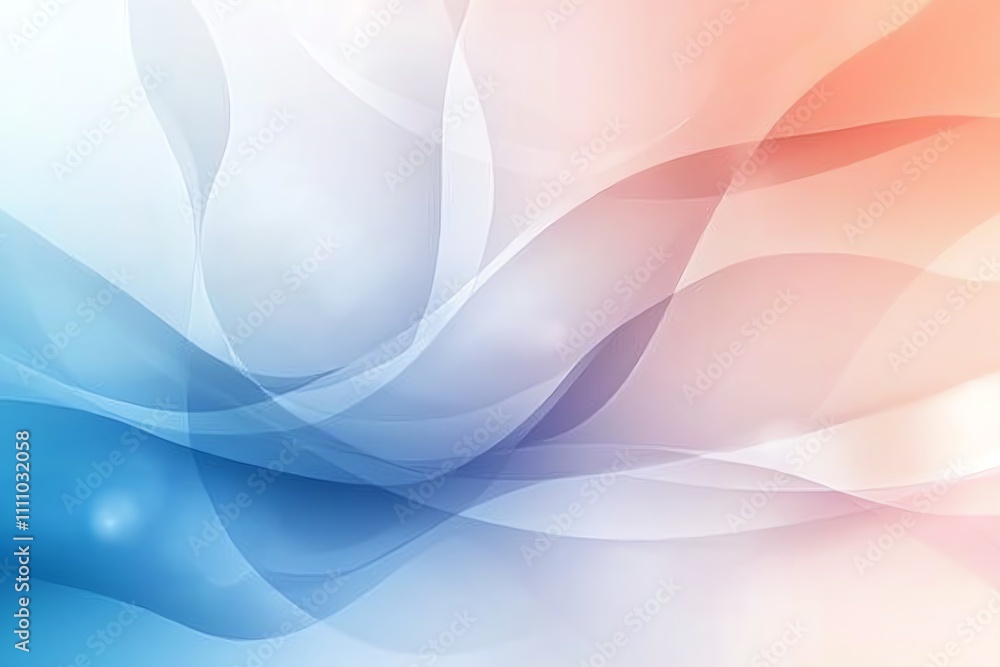 Fototapeta premium Abstract background featuring soft waves of red, white, and blue colors, creating a serene and modern aesthetic suitable for digital designs and creative projects.