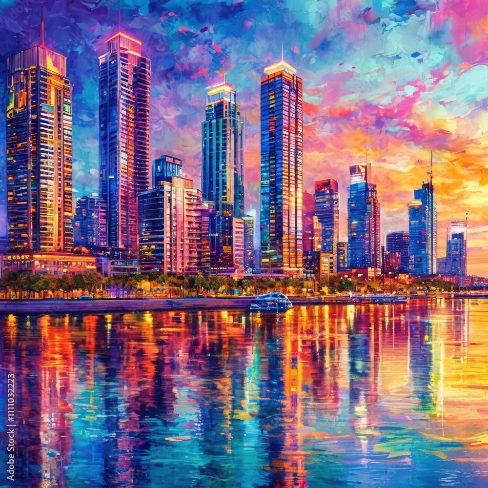 Fototapeta premium country skyline at night
