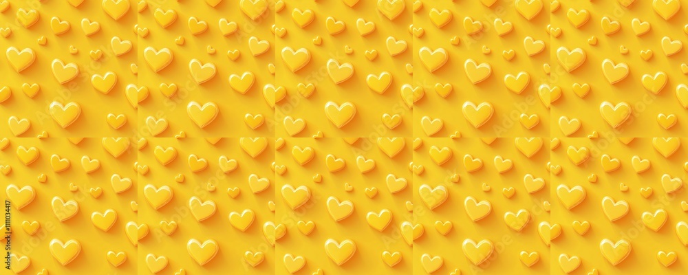 seamless pattern of Yellow hearts pattern background joyful love Valentine's Day seamless pattern of Yellow hearts pattern background joyful love Valentine's Day