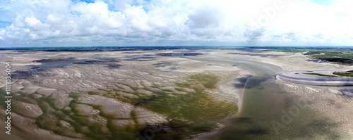 Aerial view of the Bay of Somme near Le Crotoy, France photo