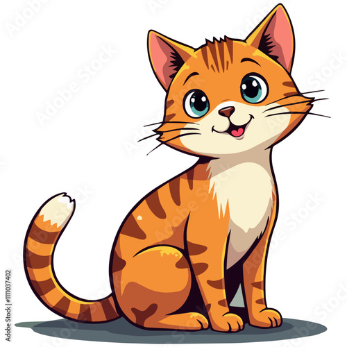 vector illustration of a ginger kitten