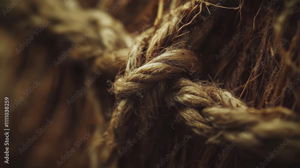 Fototapeta premium Close-up of a Knotted Hemp Rope