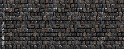seamless pattern of Dark gray brown stone cobblestone texture medieval background design 