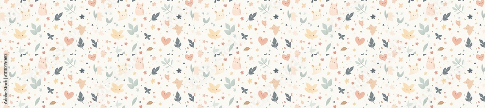 Fototapeta premium Abstract pattern featuring delicate, scattered shapes in soft pastel hues, creating a gentle, textured visual.