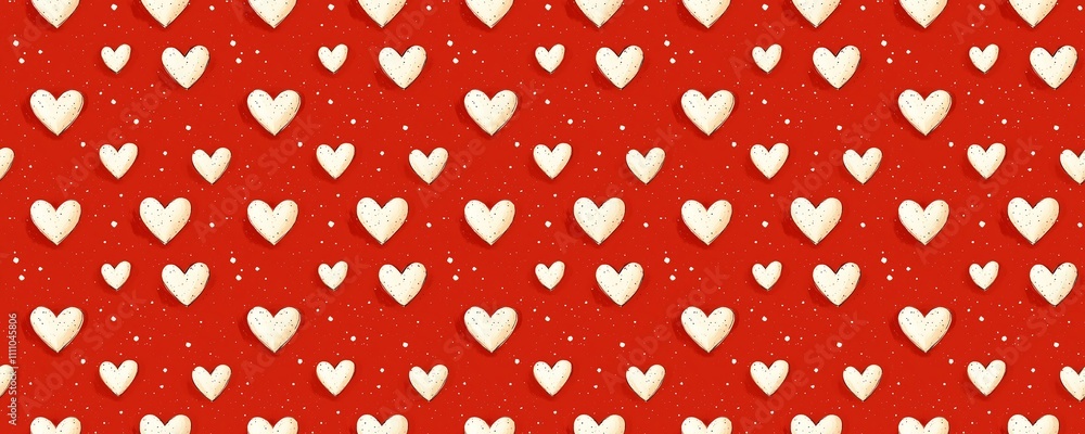 seamless pattern of Red white hearts pattern valentines day romantic love illustration seamless pattern of Red white hearts pattern valentines day romantic love illustration