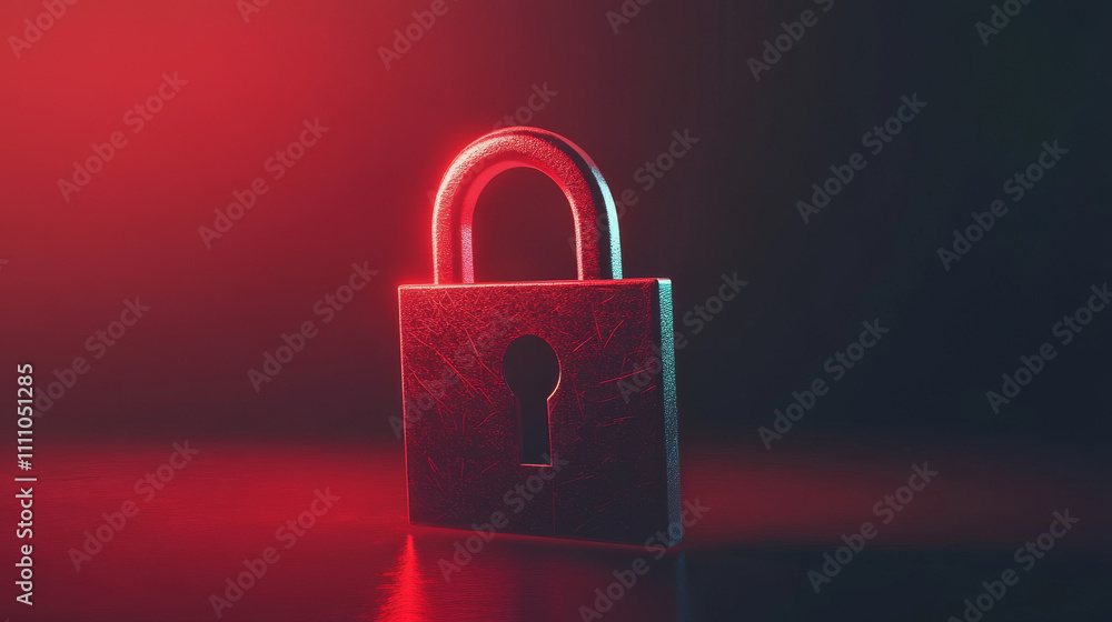 Fototapeta premium Lock Icon Cyber Security, Digital Data Network Protection, Future Technology Network Background Concept.