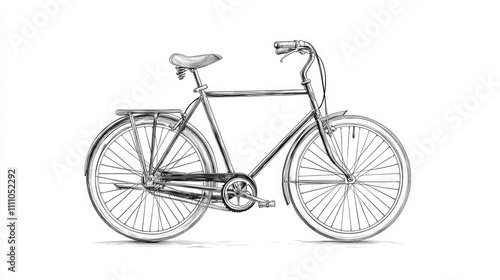 Vintage Bicycle Sketch Illustration Showcasing Classic Design and Timeless Appeal Ideal for Artistic Projects and Creative Use in Various Media