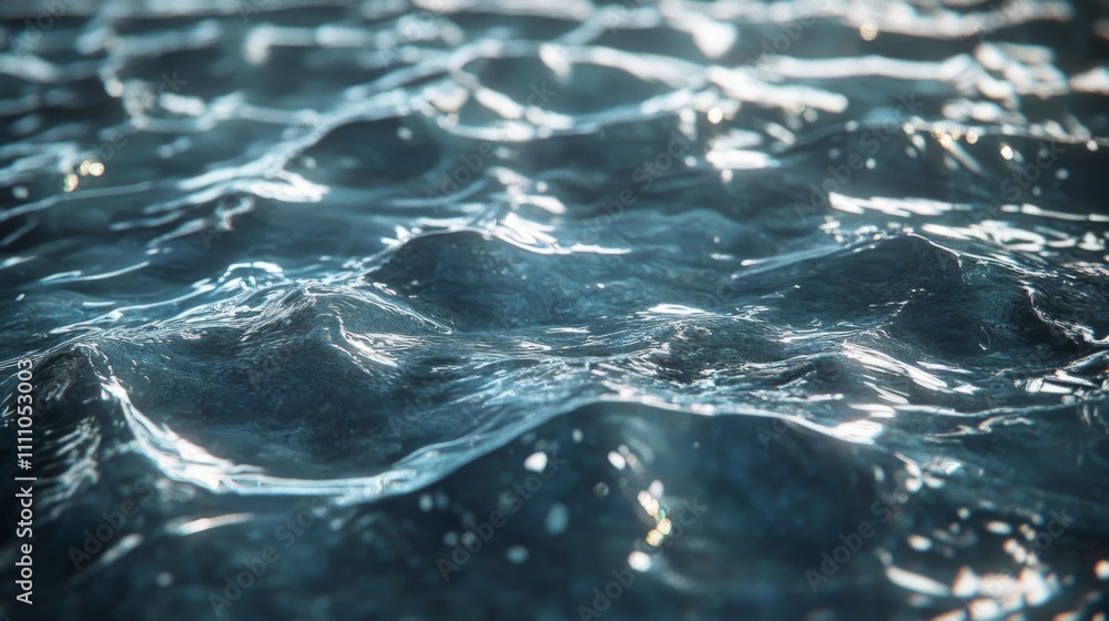 Close-up of Rippling Water Surface with Glimmering Reflections Close-up of Rippling Water Surface with Glimmering Reflections
