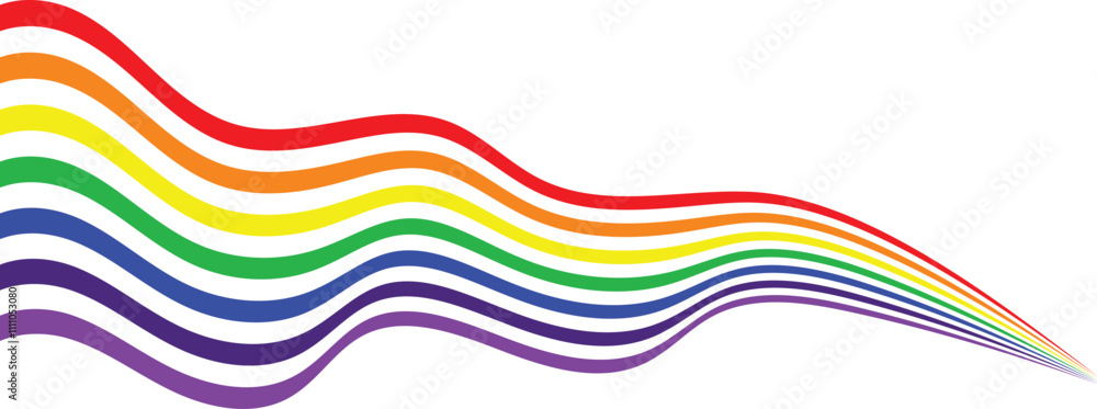 abstract wavy stripes with the colors of Rainbow Banner Vector Design Element abstract wavy stripes with the colors of Rainbow Banner Vector Design Element
