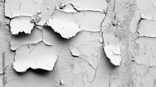 Cracked and Peeling White Paint on a Wall