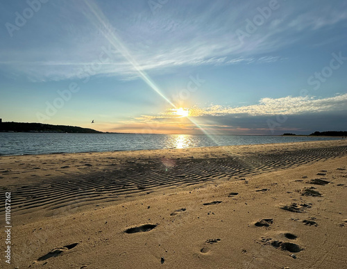 Sunset over Sandy Hook Bay, New Jersey photo