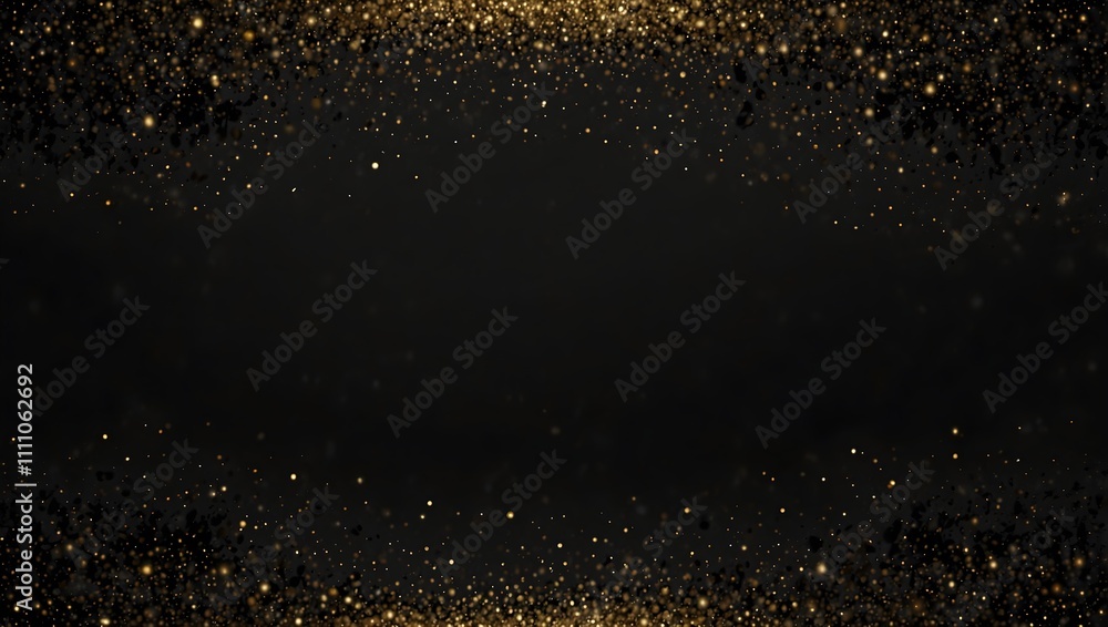 A dark background with gold glitter or sparkles framing a central black area.
A dark background with gold glitter or sparkles framing a central black area.