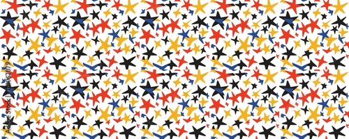 seamless pattern of Abstract colorful stars red yellow pattern joyful celebration design 