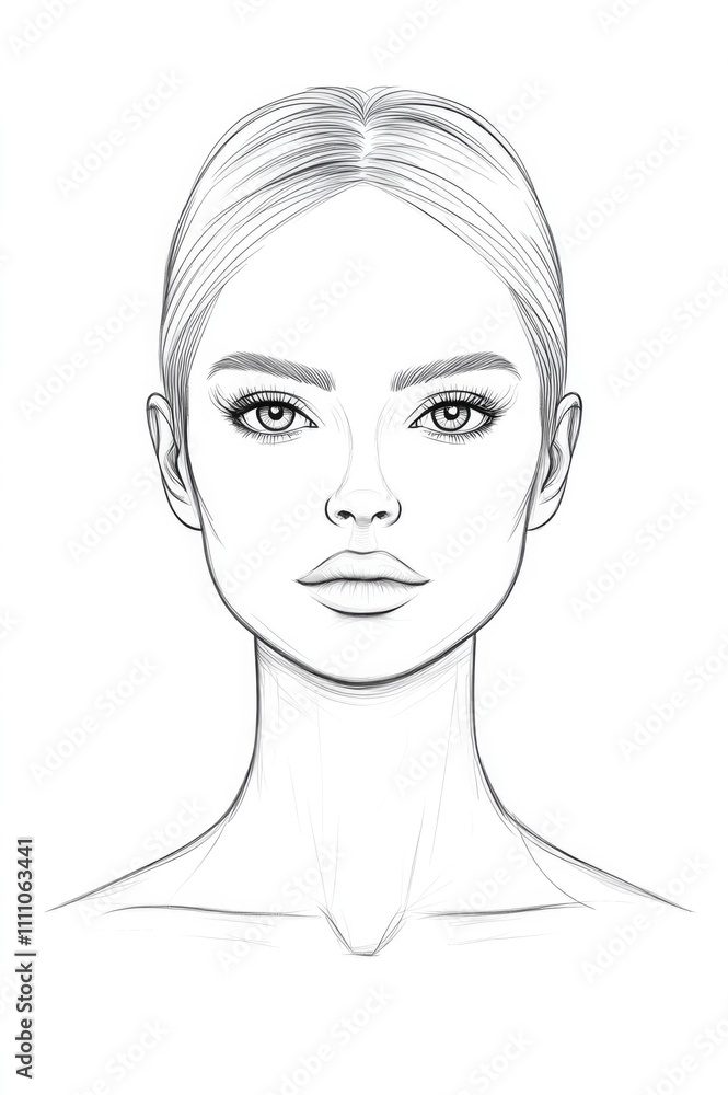 A refined pencil portrait illustrating classic artistry and form, focusing on symmetry. The drawing exhibits detailed facial features and traditional drawing skills. A refined pencil portrait illustrating classic artistry and form, focusing on symmetry. The drawing exhibits detailed facial features and traditional drawing skills.
