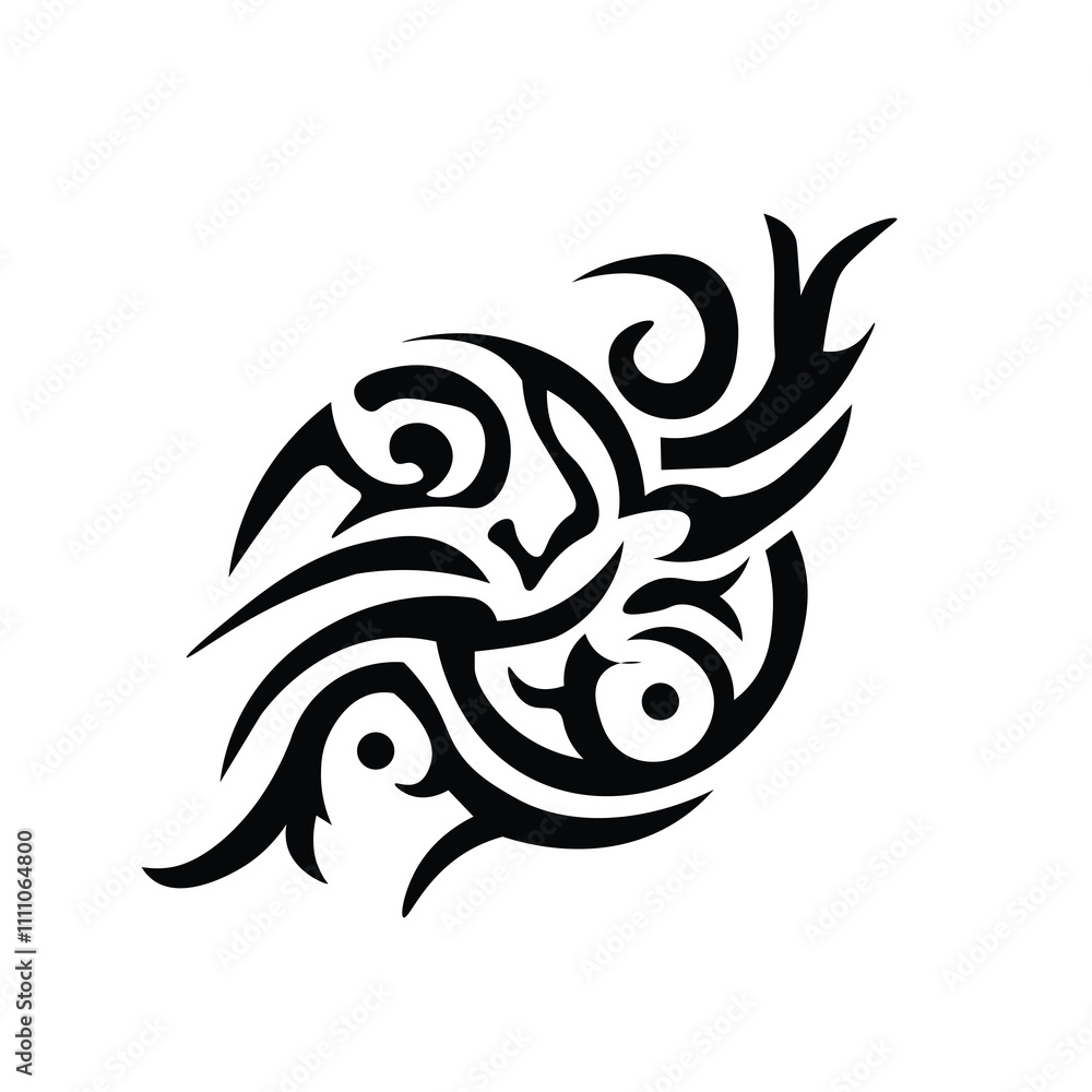 Floral Design A classic black and white floral design element featuring elegant Floral Design A classic black and white floral design element featuring elegant