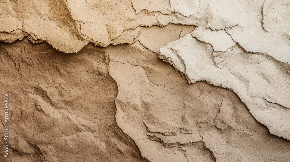 Naklejka premium Textured Layers of Earthy Tones with Natural Cracks and Crevices in an Abstract Composition Perfect for Backgrounds and Design Projects