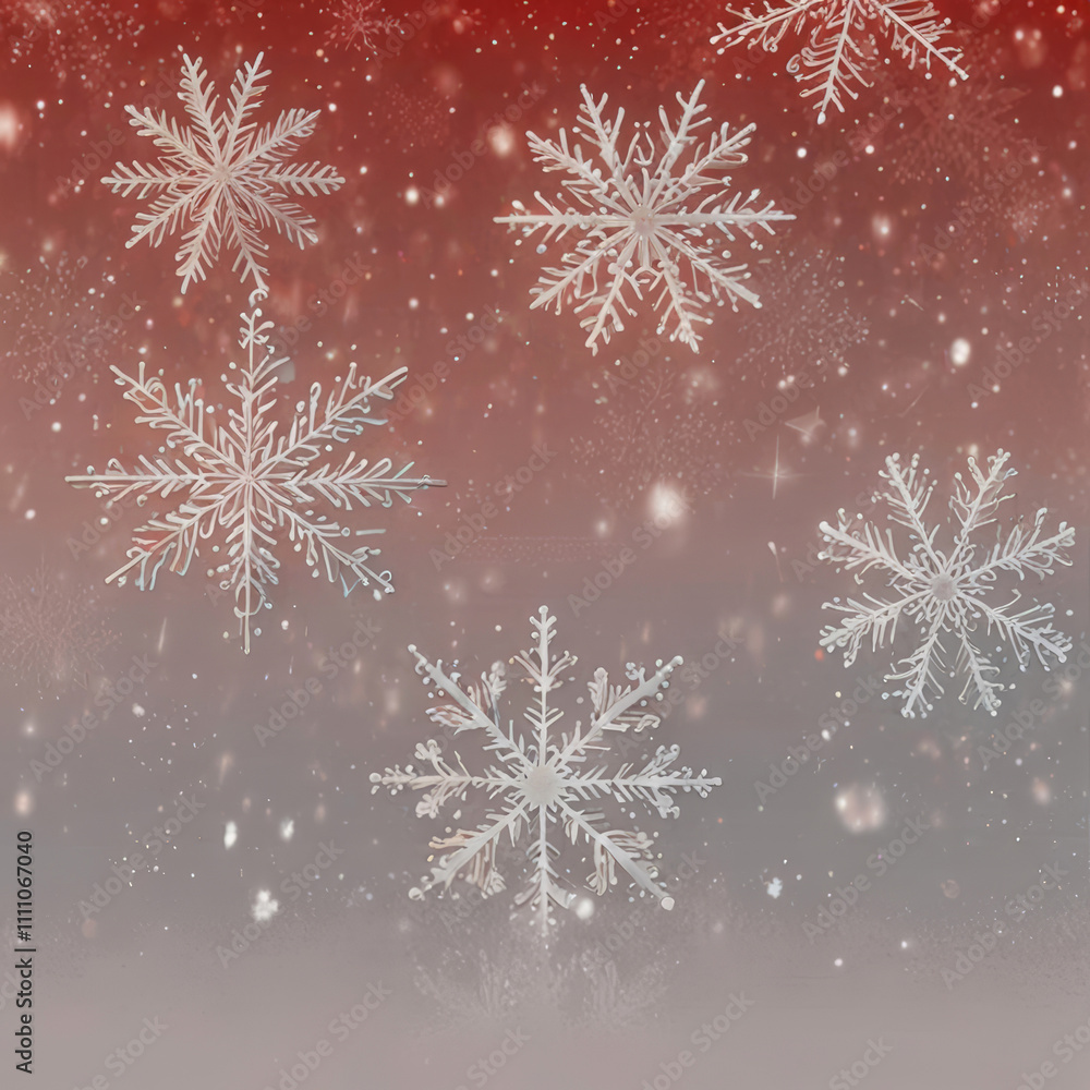 Festive minimalist Christmas design in white, pink, and red hues with subtle snowflakes Festive minimalist Christmas design in white, pink, and red hues with subtle snowflakes